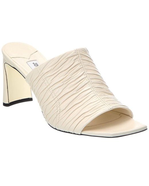 Jimmy Choo White Lua 75 Leather Sandal