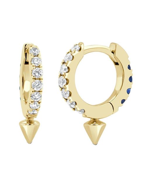 Sabrina Designs Metallic 14k 0.24 Ct. Tw. Diamond & Sapphire Huggie Earrings