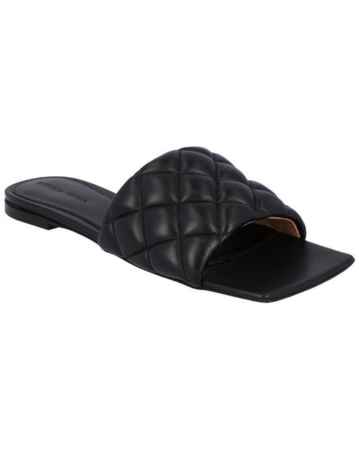 Bottega Veneta Black Lambskin Leather Padded Sandal (Authentic Pre- Loved)