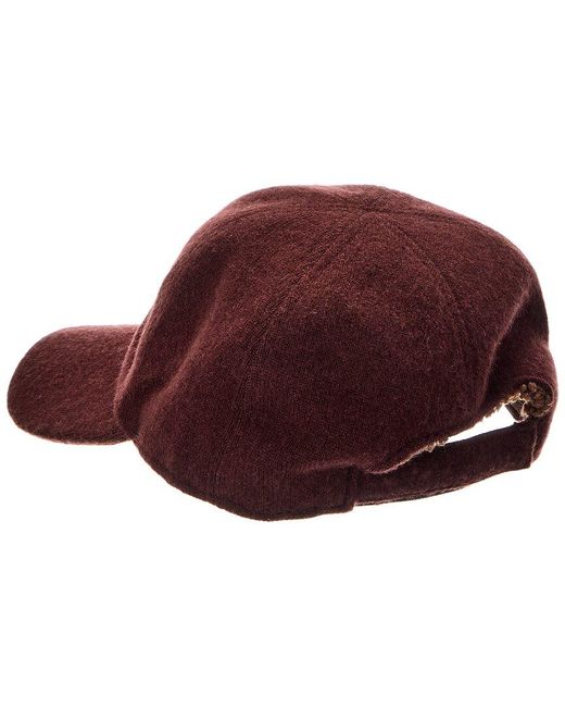 Amicale Cashmere Red Wool & Cashmere-Blend Solid Knit Hat
