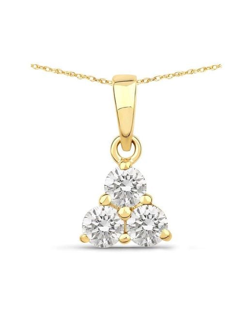 Diana M Metallic Diana M 14k 0.51 Ct. Tw. Lab-grown Diamond Three-stone Pendant