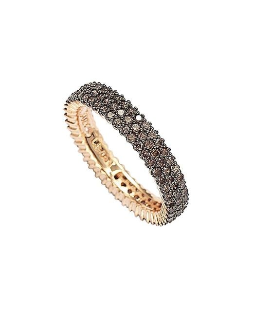 Suzy Levian CZ Jewelry Metallic Suzy Levian Rose Plated Cz Eternity Ring