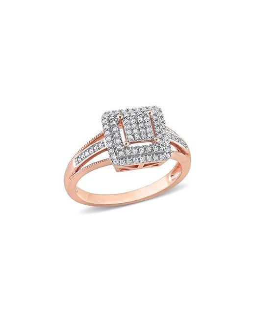 Rina Limor White 10k Rose Gold 0.25 Ct. Tw. Diamond Split Shank Ring