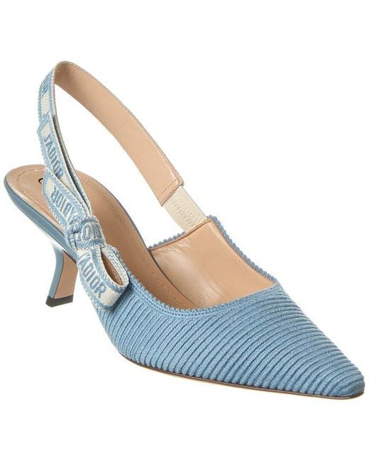 Dior Blue J'a Embroidered Slingback Pump