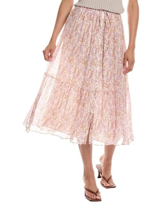 Vanessa Bruno Pink Soledad Silk-blend Skirt