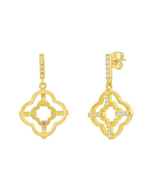 Suzy Levian CZ Jewelry Metallic Suzy Levian Silver Cz Dangle Earrings