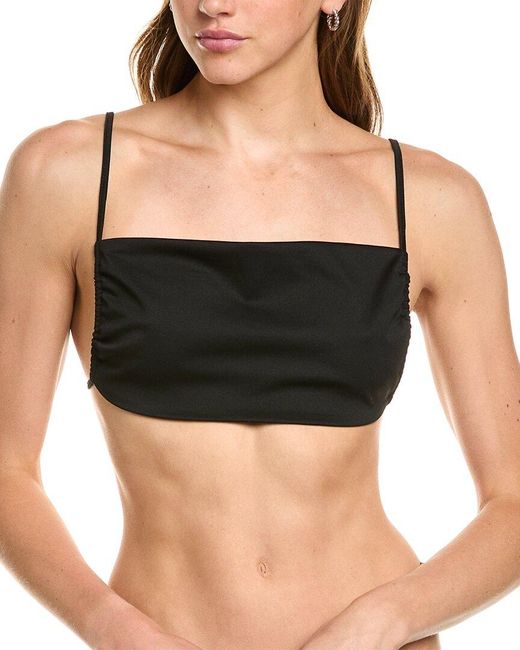 WeWoreWhat Black Ruched Bandeau Top