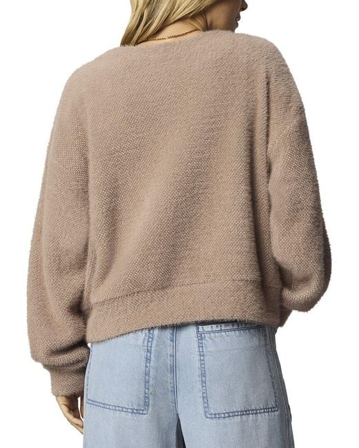 Splendid Brown Fallon Fuzzy Crewneck