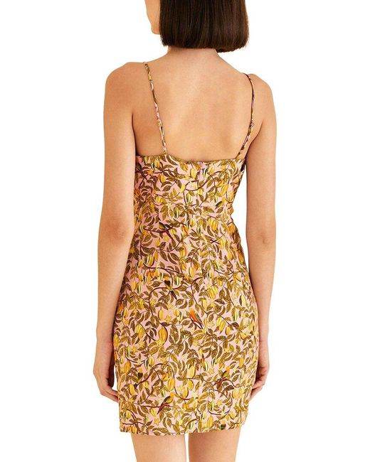 Farm Rio White Linen-Blend Mini Dress
