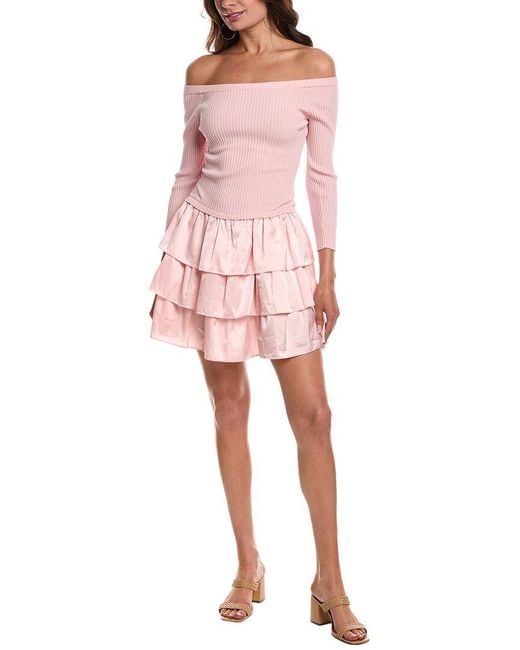 Bebe Pink Tiered Dress