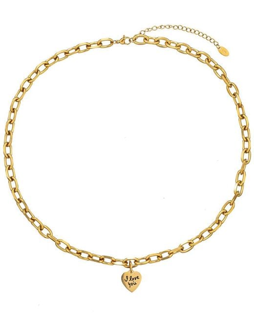 Eye Candy LA Metallic The Luxe Collection Titanium I Love You Pendant Necklace