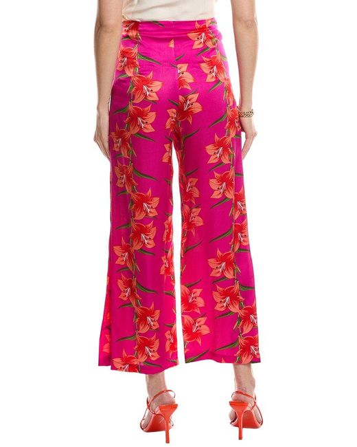 Borgo De Nor Pink Halia Hammered Satin Silk Pant
