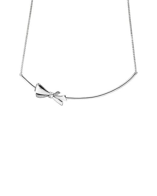 Pandora bow necklace silver sale
