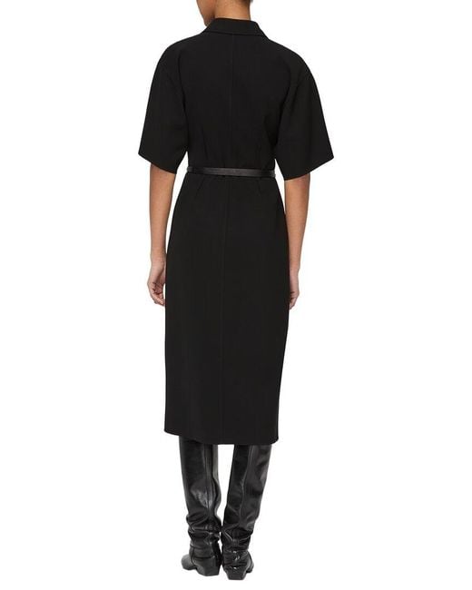 Lafayette 148 New York Black Plus Drop Shoulder Shirtdress
