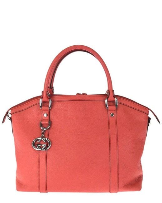 Gucci Red Interlocking Tote (authentic Pre-loved)