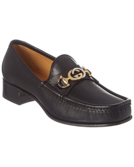 leather loafer with interlocking g horsebit