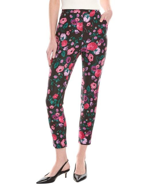 Elisabetta Franchi Red Floral Pant