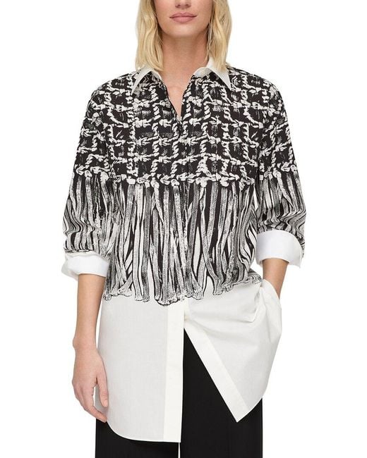Lafayette 148 New York Black Oversized Shirt