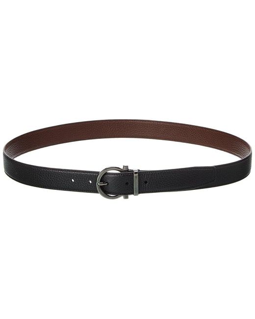Ferragamo Brown Ferragamo Gancini Reversible & Adjustable Leather Belt for men