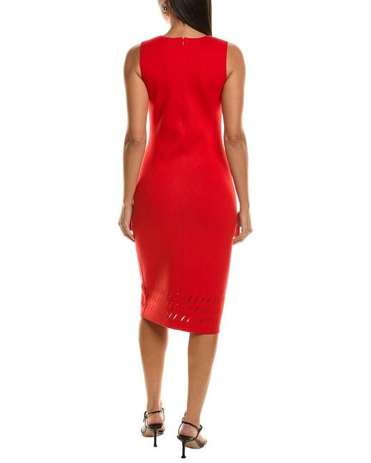 St. John Double Knit Sheath Dress in Red Lyst UK