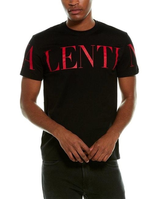 Valentino Print T-shirt in Black for Men | Lyst