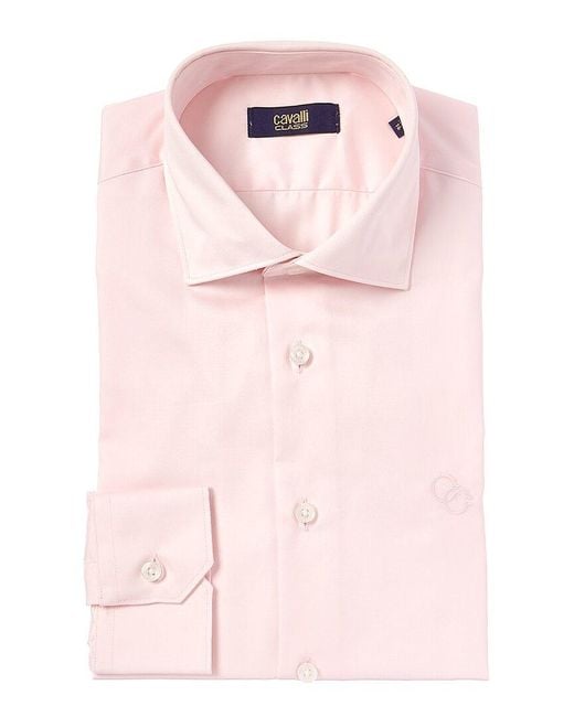 Class Roberto Cavalli Pink Comfort Fit Dress Shirt for men