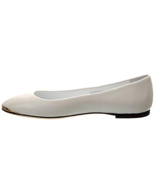 Giuseppe Zanotti White Amur 2.0 Leather Flat