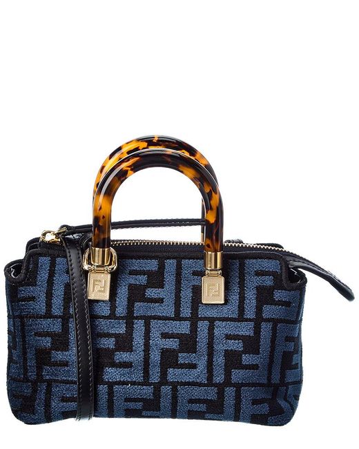 Fendi By The Way Mini Ff Tapestry Shoulder Bag in Blue | Lyst