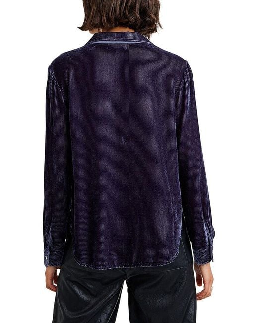 Bella Dahl Blue Silk-Blend Shirt