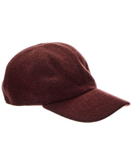 Amicale Cashmere Red Wool & Cashmere-Blend Solid Knit Hat