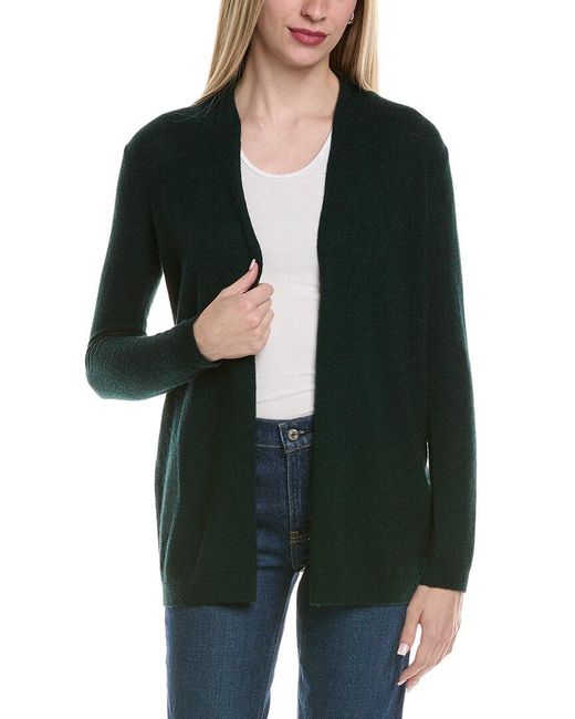 Sofiacashmere Green Drape Wool & Cashmere-Blend Cardigan