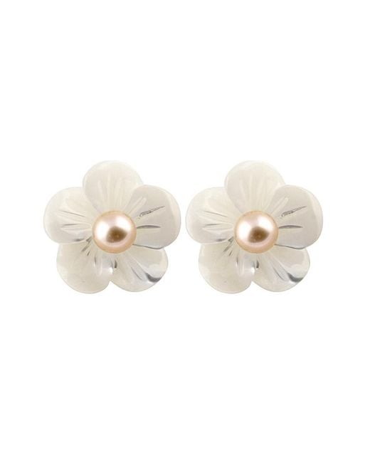 Splendid Multicolor 14k Yellow Gold 3.5-4mm Freshwater Pearl & Mother-of-pearl Studs