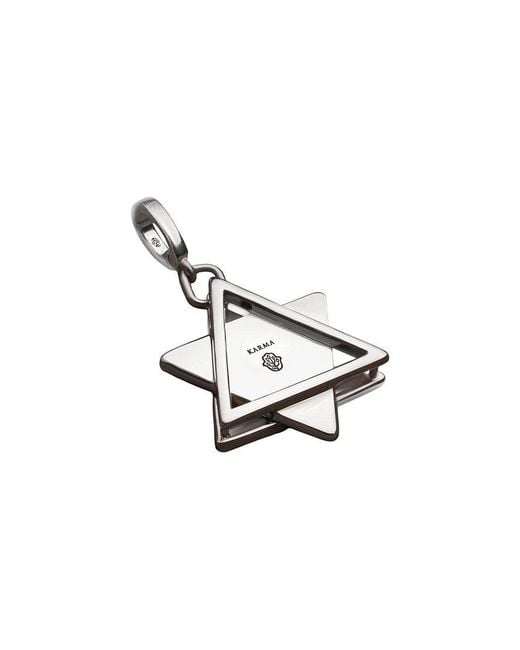 Karma and Luck White Plated Onyx Pendant Charm