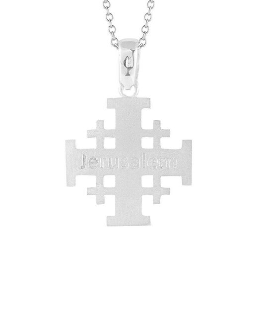 I. REISS White 14k Cross Necklace