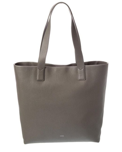Vince Gray Slim Leather Tote for men