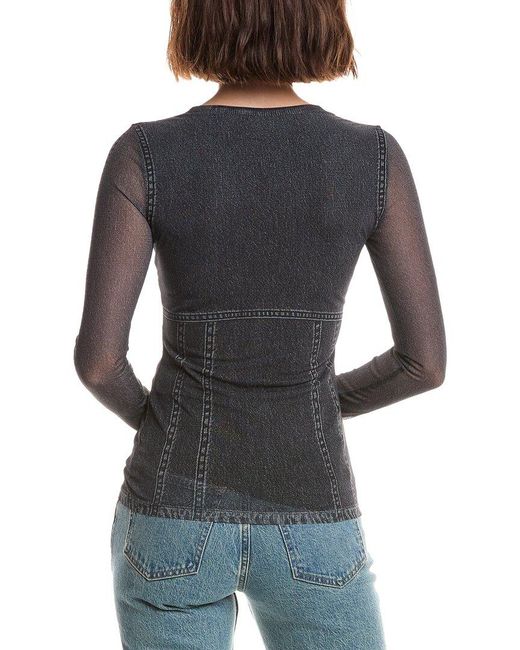 Rag & Bone Gray Miramar Mesh Crewneck