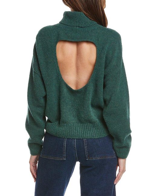 Nation Ltd Green Charlie Open Back Turtleneck Alpaca & Wool-blend Sweater