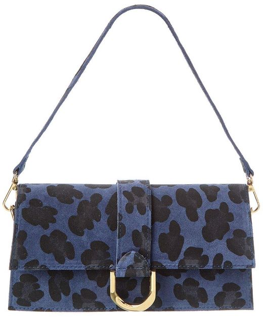 Persaman New York Blue Macy13 Leather Clutch