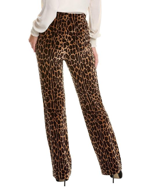 St. John Brown Cheetah Velour Pant