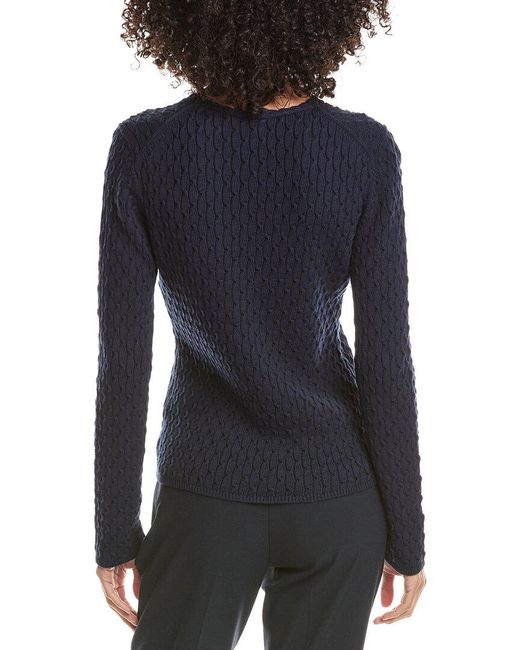 Theory Blue Textured Pullover Sweater