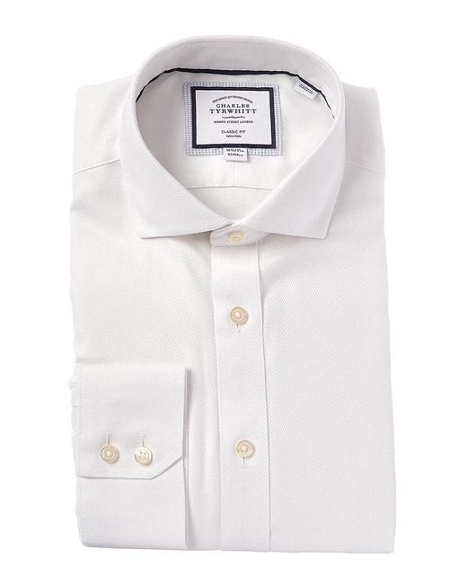 Charles Tyrwhitt White Non-iron Cambridge Weave Cutaway Classic Fit Shirt for men