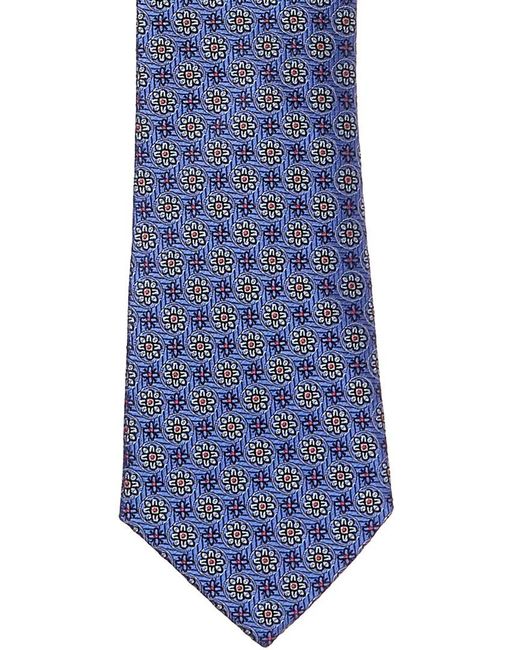 Canali Blue Floral Silk Tie for men