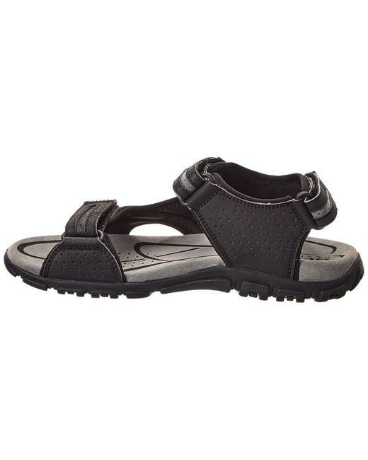 Geox Black Strada Leather Sandal for men