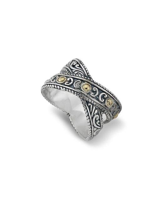 Samuel B. Metallic 18k & Silver Balinese X Ring