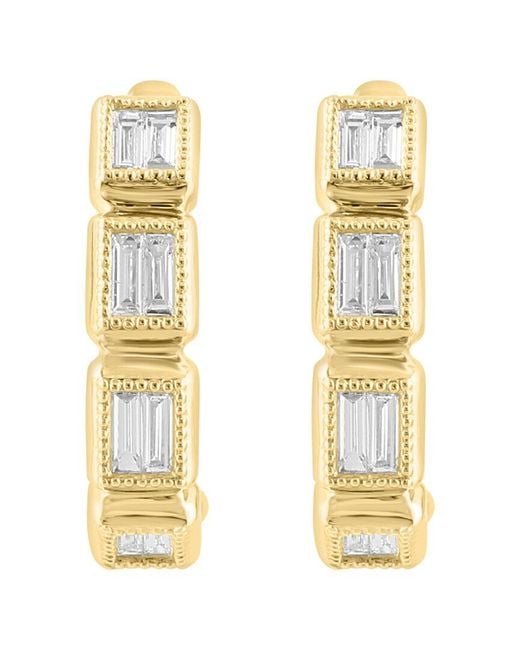 Effy Fine Jewelry Metallic 14K 0.43 Ct. Tw. Diamond Hoops