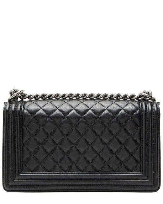 Chanel Black Lambskin Old Medium Boy Bag (authentic Pre-loved)