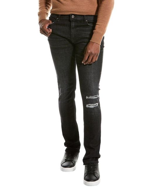 7 For All Mankind Black Paxtyn Absolute Skinny Jean for men