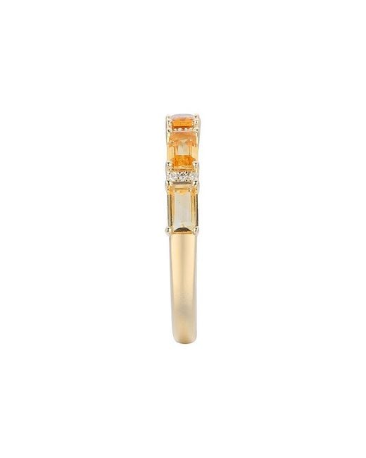 Gregg Ruth White 14K 1.18 Ct. Tw. Diamond & Citrine Ring