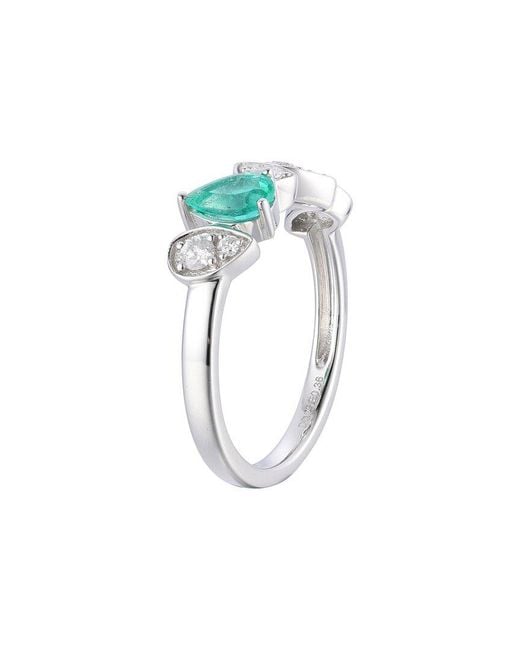 Gregg Ruth White 14K 0.61 Ct. Tw. Diamond & Emerald Ring