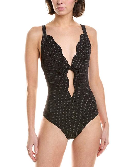 Lisa Marie Fernandez Black Scallop Bow Maillot One-Piece